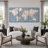 World Map "Blue Global Antique Atlas Map Artwork, Modern Organic Office Decor Wall Pictures, Framed Canvas Giclée Print 3 Pieces Wall Art"-87392624-87392622-119402843