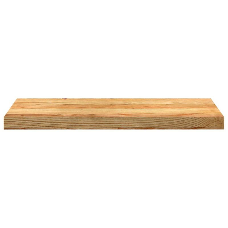 Stair Tread Solid Oak Wood 0.8 In, Light Brown, Retangle 11.8" x 2'4", 2 Pieces Included