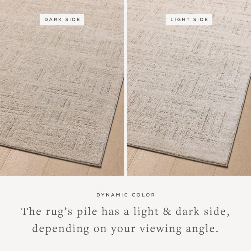 Amber Lewis Ivory Taupe Abstract Wool Area Rug 7'10" x 10'