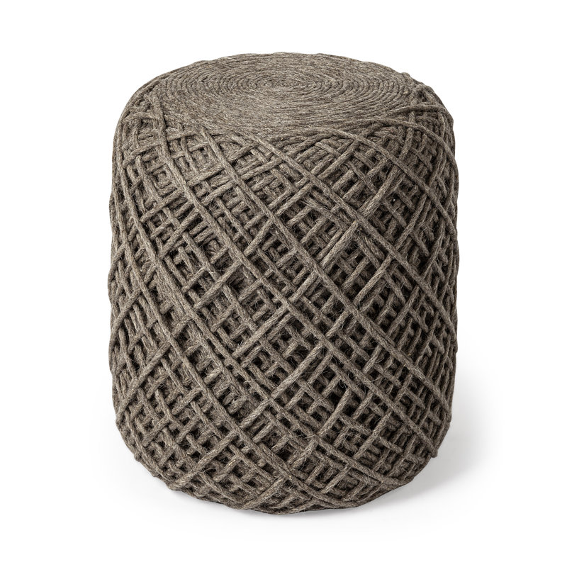Pouf rond Rudolph de 15,7 po de largeur, Brun