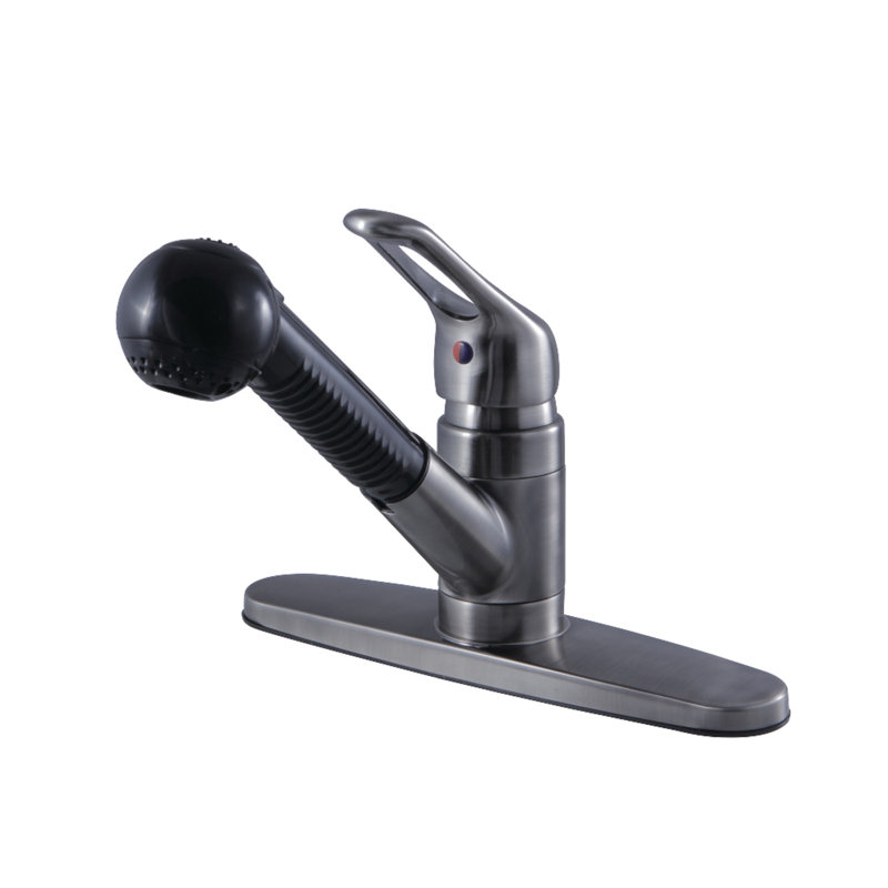 Robinet de cuisine à poignée simple avec pulvérisateur latéral pull out Wyndham