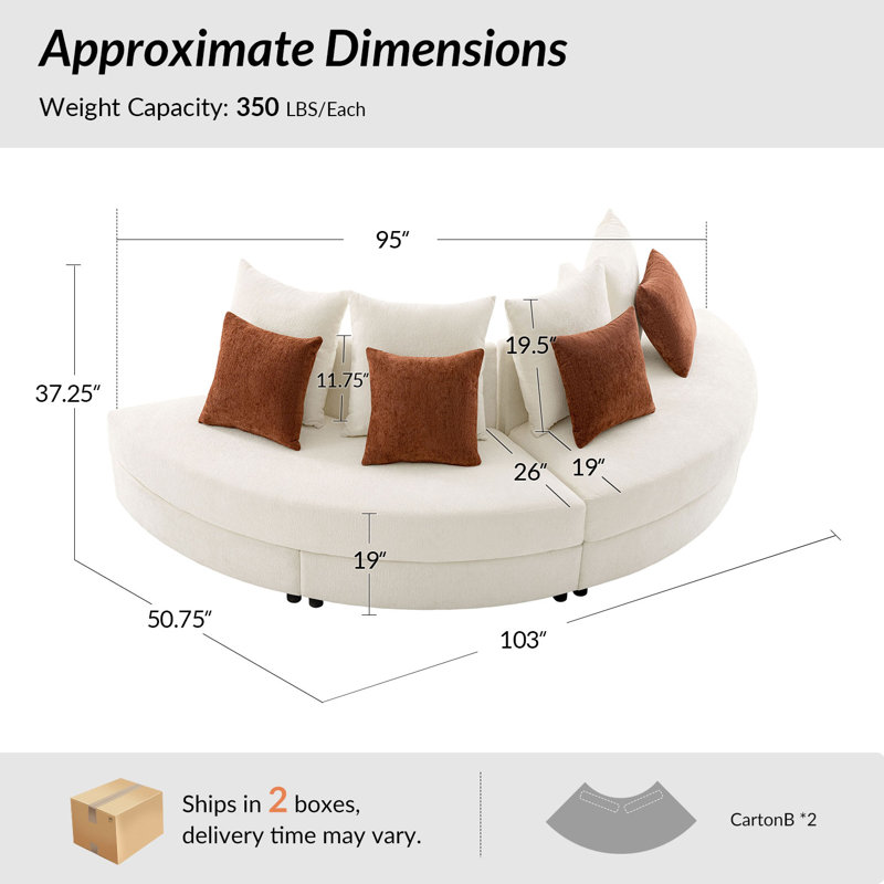 Canapé modulaire Modern David, Polyester ivoire