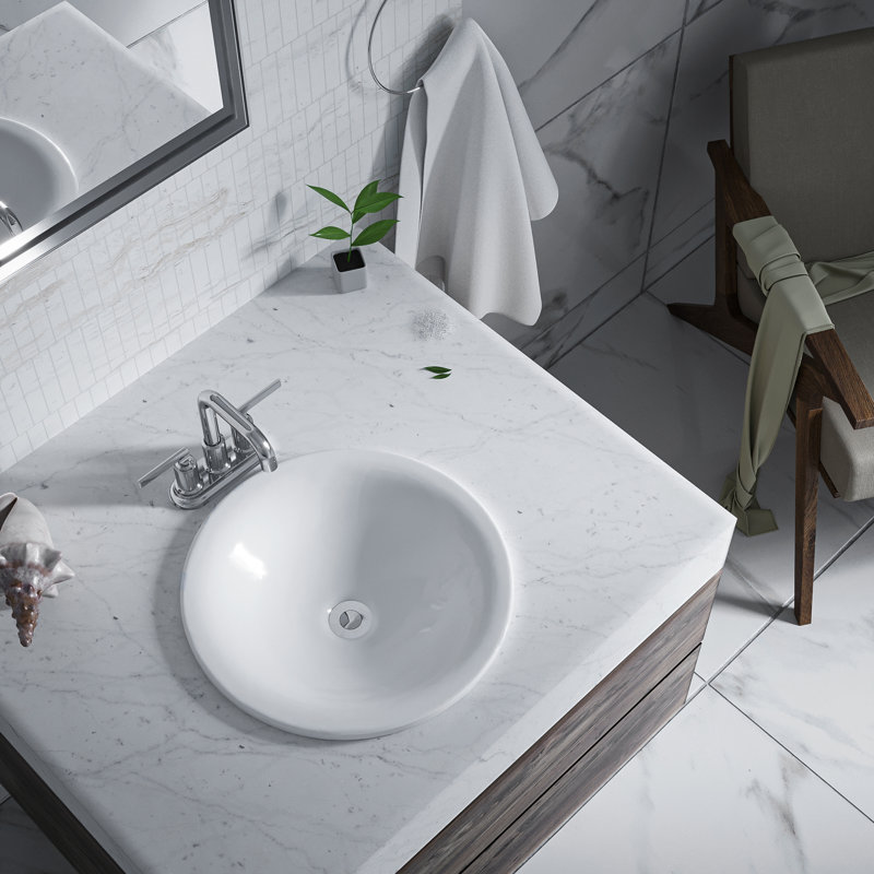 Robinet de salle de bain central à 4 poignées à 4 poignées avec bonde escamotable Karran, Chrome