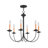 Analycia 6 - Light Steel Dimmable Chandelier
