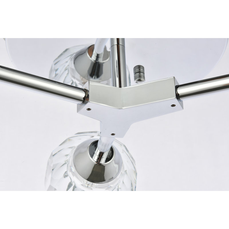 Plafonnier encastré en cristal Halfon, Chrome