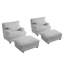 Chaise longue moderne avec repose-pieds mobile et coussin (ensemble de 2)-115747911