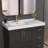 Solid Surface 43" Right Offset Single Bathroom Vanity Top In White Bathroom Countertop With Sink