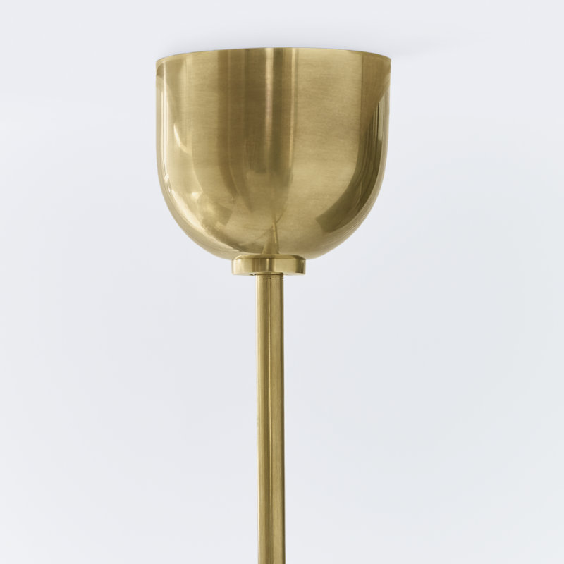 Kelly Wearstler Rousseau Large Articulating Chandelier, 47.5" H x 48" W x 3" D, Etched Crystal, Antique-Burnished Brass