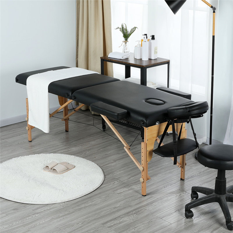213cm Rectangular Adjustable Folding Table, Black