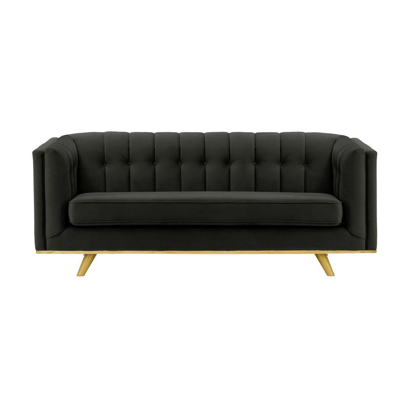 Badnath 3 Seater Velvet Sofa, Black