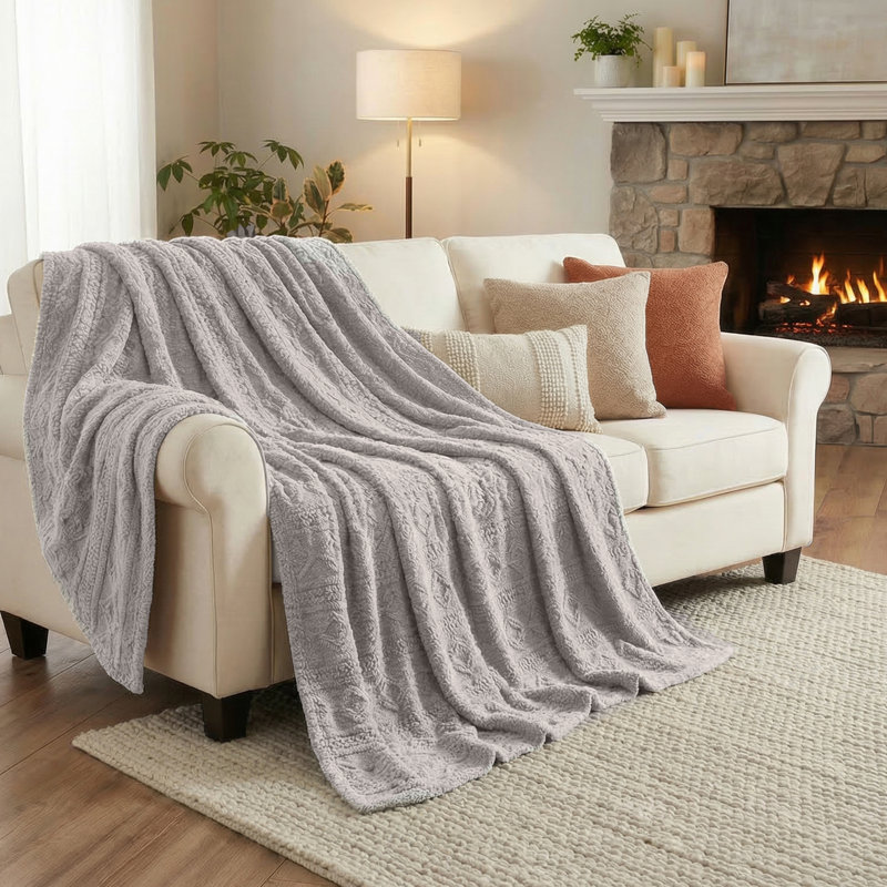 Literie moelleuse Boho, Très grand lit, Platine