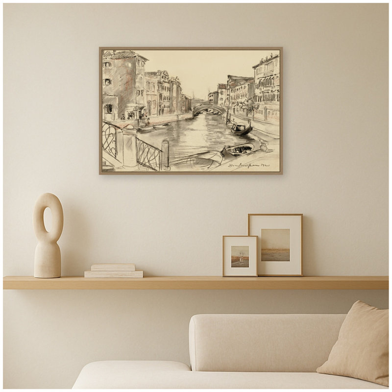 «Canal at Venice» par Shaw Smith, par Smithsonian American Art Museum, reproduction d'art sur toile encadrée