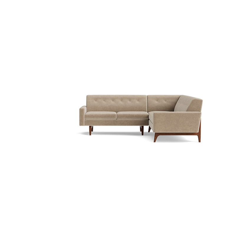 Tyler Sectional, Right Hand Facing, Velvet - Beige
