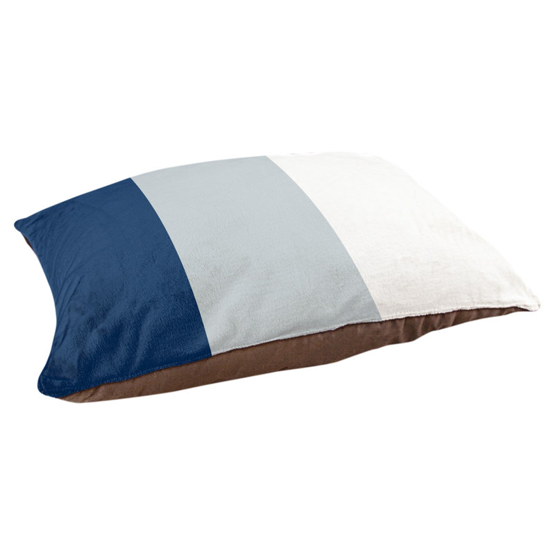 Coussin Detroit, Moyen (l 28 po x P 18 po x H 9,5 po), Navy Blue/Silver/White