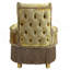 Tabouret de coiffeuse doré à boutons capitonnés