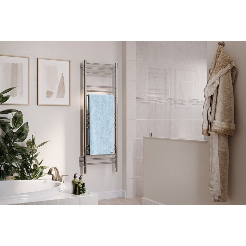 Natural Wall Mounted Towel Rack, Matte Black, 48.5" H x 17" L x 4.5" D