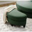 Fauteuil pivotant rembourré capitonné avec repose-pieds-222503131