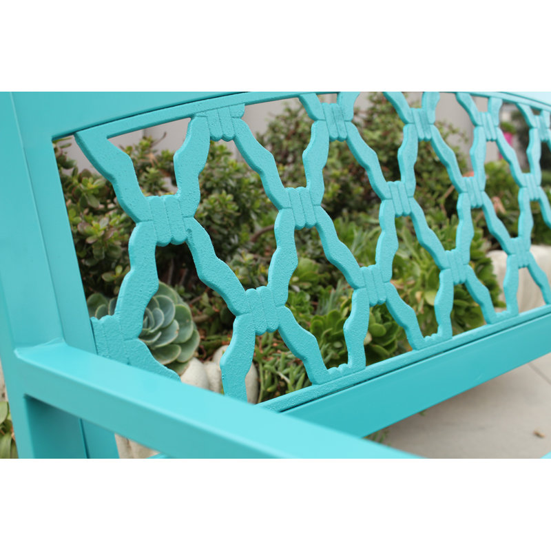 Banc de jardin en acier inoxydable Dezaraye, Blue