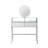 33.9" Mirrored Makeup Vanity Desk With Mirror And Lights, Mirrored Console Vanity Table With 2 Big Drawers & Open Shelf, Dressing Table With Charging Station For Bedroom