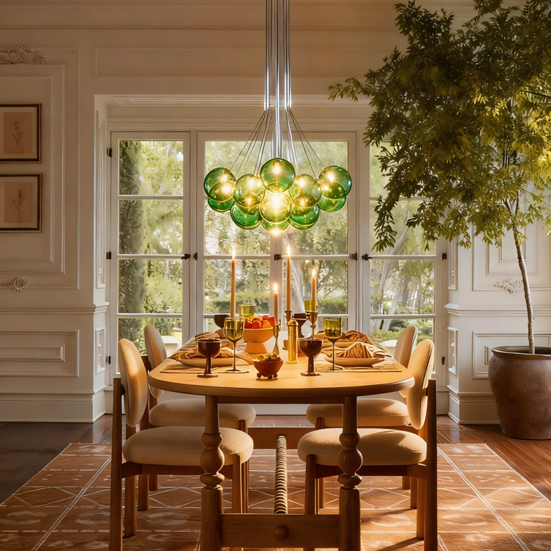 Lustre à bulles en verre pour la salle à manger Scituate