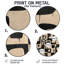 Beige et noir Boho mosaïque tons de terre - décoration murale abstraite géométrique ronde en métal-132368385