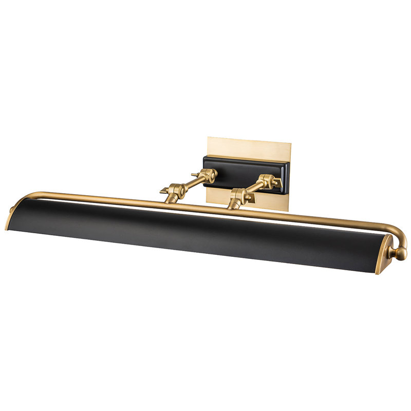 Grande lampe Winchfield, Noir mat / laiton vieilli
