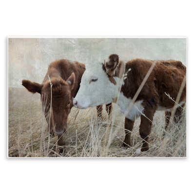 Baby Calf Pair in Grass Wall Plaque Art by Carol Robinson