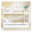 Lit superposé double au-dessus de double avec lit gigogne simple et échelle - blanc-1664316650
