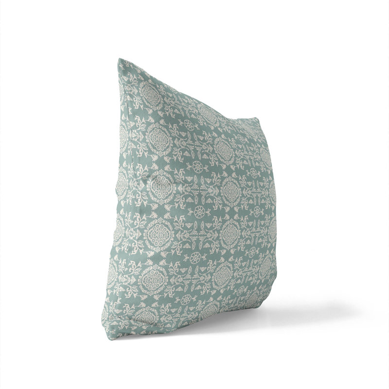 Coussin d'intérieur Aubry, Bleu, Carré 16 po