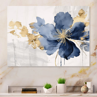 Hibiscus bleu et blanc, harmonie tropicale, fleurs I - Hibiscus, art mural en métal, salon