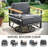 Coan Archlebov 3-Pieces Outdoor Powder Coated Steel Swivel Rocker Chair Set With 6" Thick Cushions And Side Table-605188441
