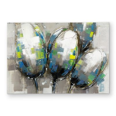 Abstract Blue Tulips Door Mat - Floral Home Decor Indoor Outdoor