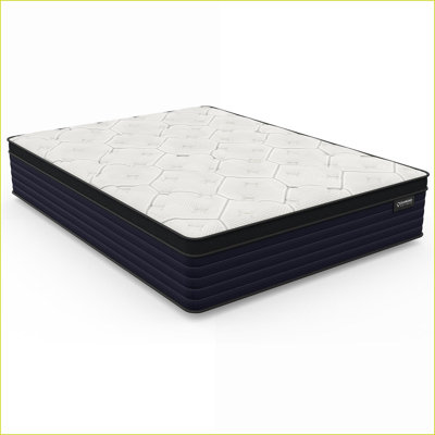 Mattresses 14" Firm Euro-Top Twin XL Memory Foam Hybrid - Cool Copper, Pressure Relief, Greenguard Gold, Made in USA | White | Foam+Spring