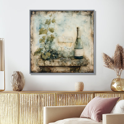 «Farmhouse Wine Garden I - Wine & Champagne Wall Art Living Room»