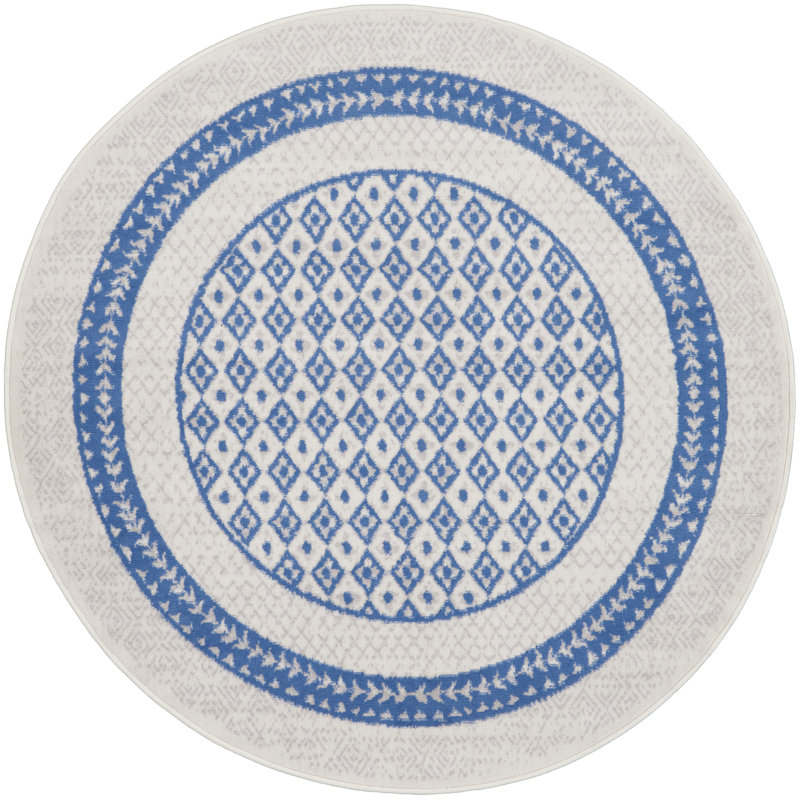 Comobabi Geometric Indoor Rug, Round 8'