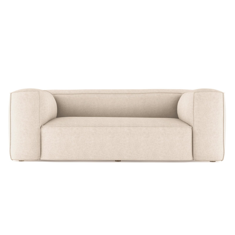 Canapé surdimensionné Varick, Velours moelleux huître, H 30 po x l 84 po x P 47 po, Patiné