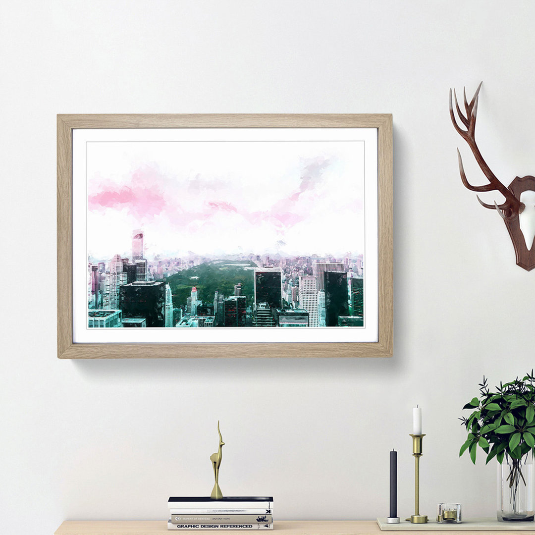 Central Park & New York City in Abstract - Picture Frame Graphic Art Print