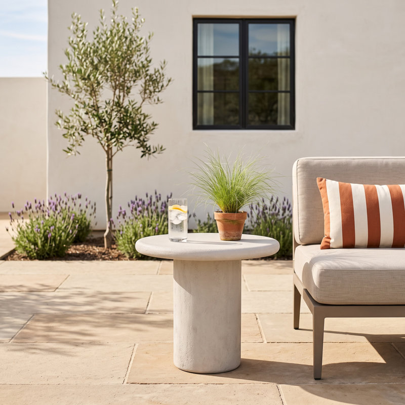 Cosette 22" Concrete Outdoor Side Table