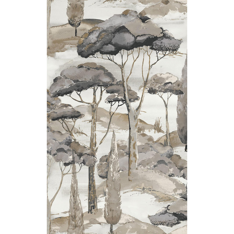 Papier peint arbre tropical bleu aquarelle, Noir