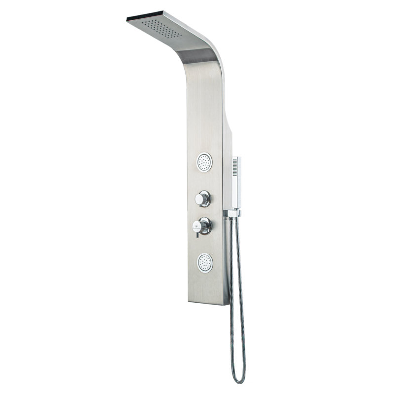 Panneau de douche en acier inoxydable 48 po avec pomme de douche fixe Blue Ocean