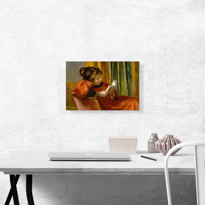 «Girl Reading 1890» par Pierre-Auguste Renoir, reproduction d'art sur toile tendue