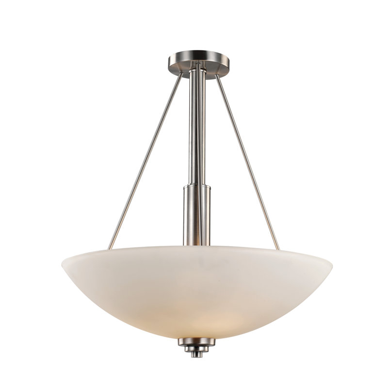 Luminaire suspendu bol 3 lumières unique Juli, Nickel brossé