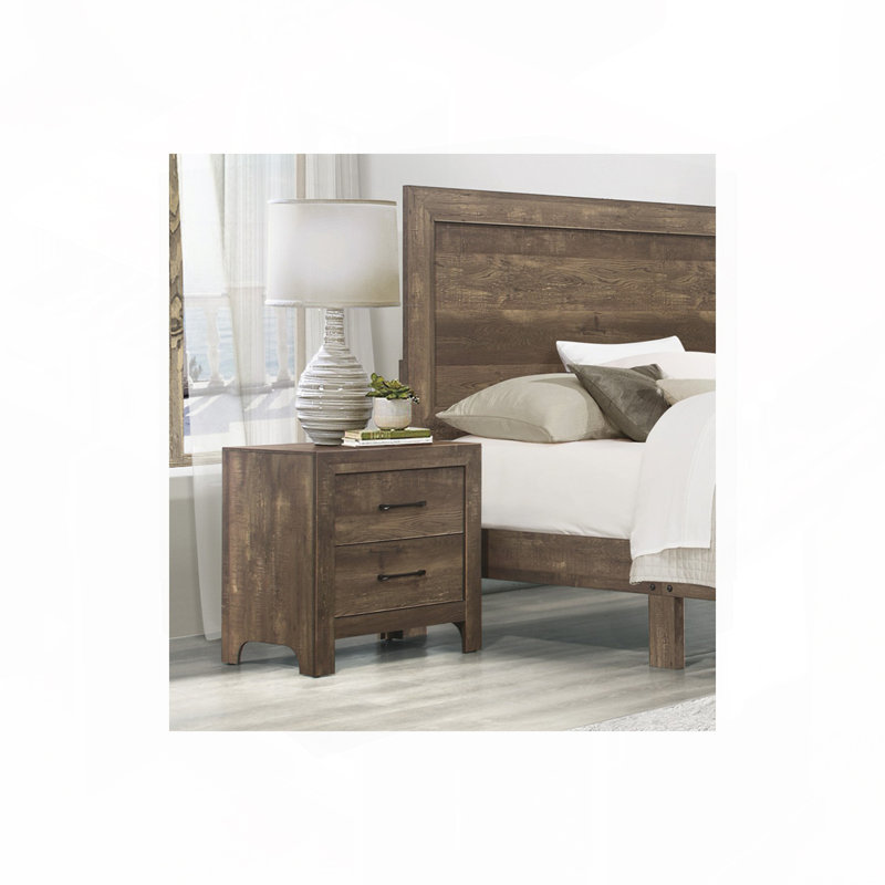 Table de chevet de style rustique, table de bout de chambre à coucher avec tiroirs, table de chevet contemporaine pour la maison