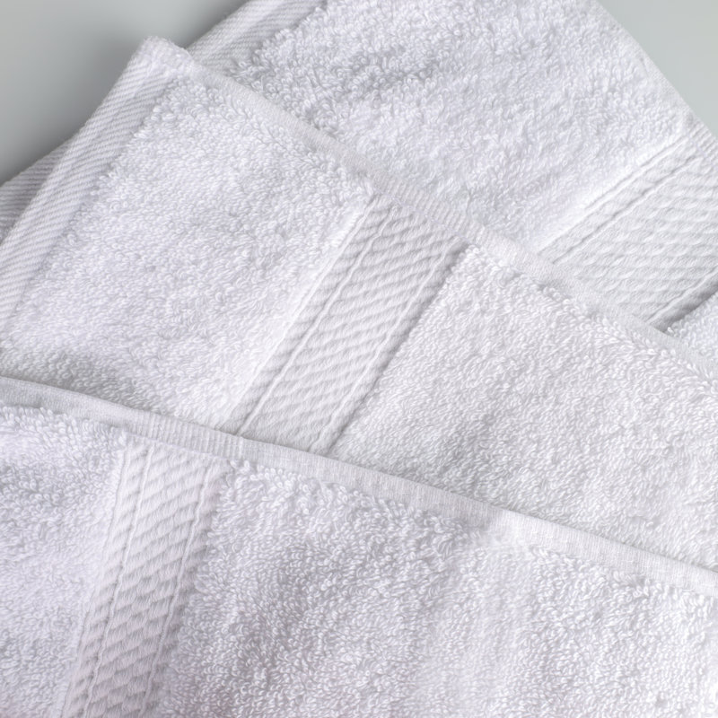 Serviette de bain de luxe en coton égyptien Donald, Blanc