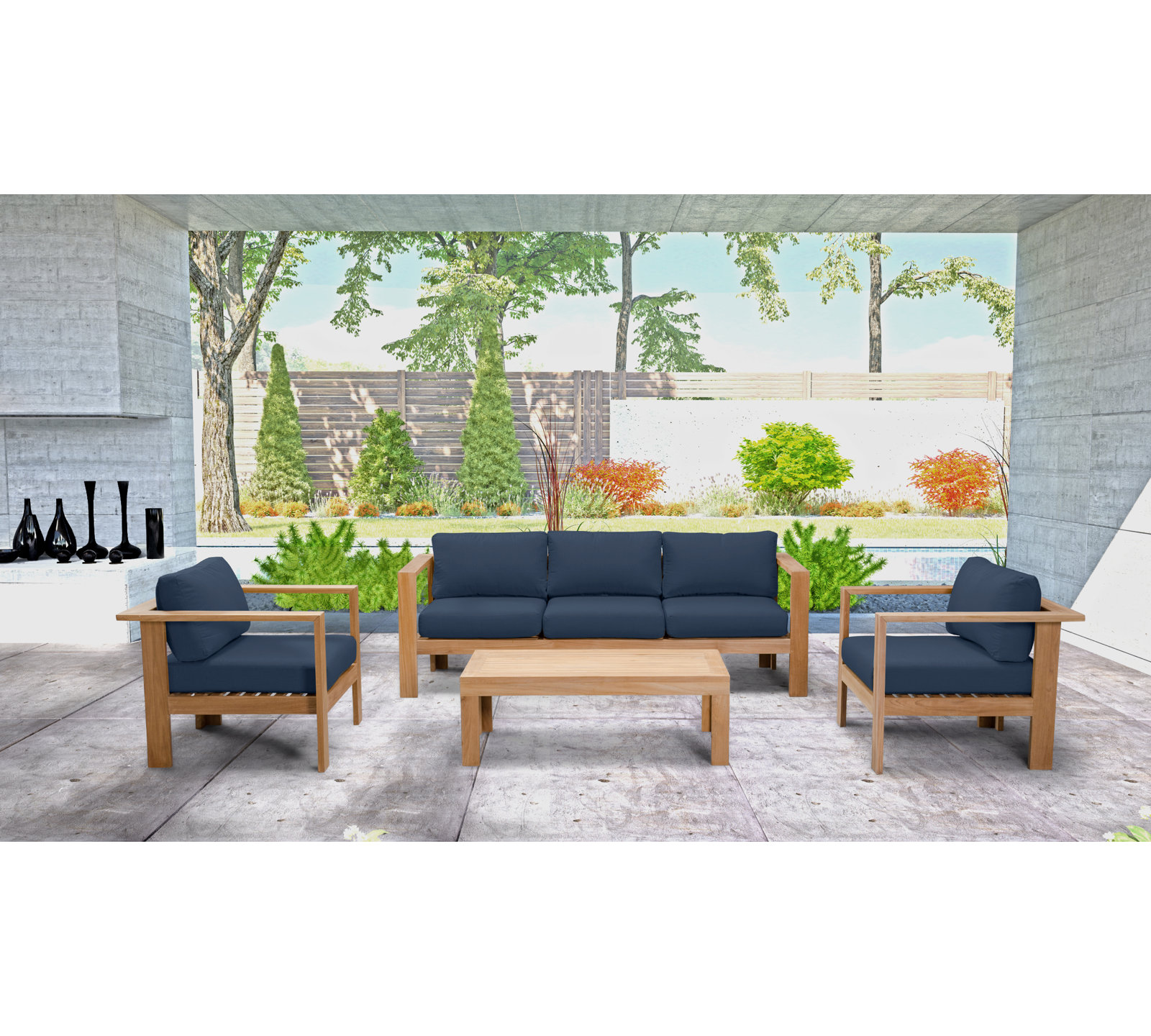 Sonoma 5-Person Sunbrella® Patio Seating Group, Spectrum Indigo Sunbrella®