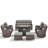 7-9 Person Outdoor Wicker Family Party Conversation Set With Swivel Rockers And Fire Pit-797878962