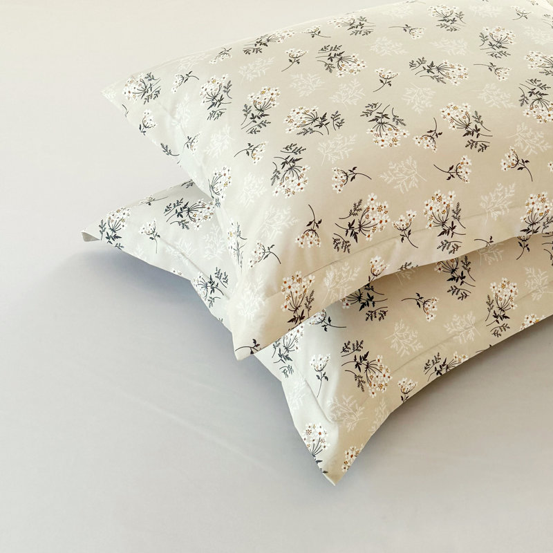 Microfiber Floral Print Comforter Set, Queen Comforter + 2 Shams