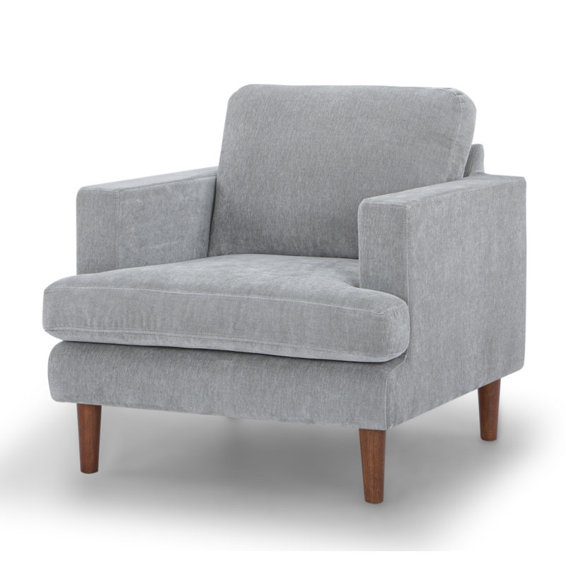 Fauteuil Laguna, Velours performance gris clair