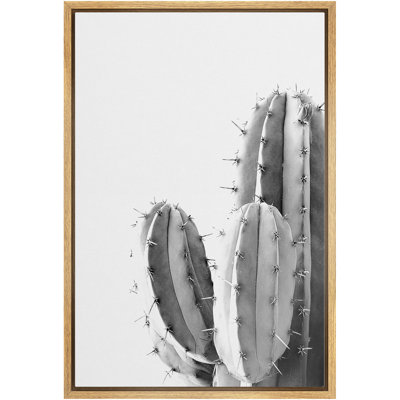 «Black and White Southwest Desert Cactus Modern Botanical», art mural sur toile