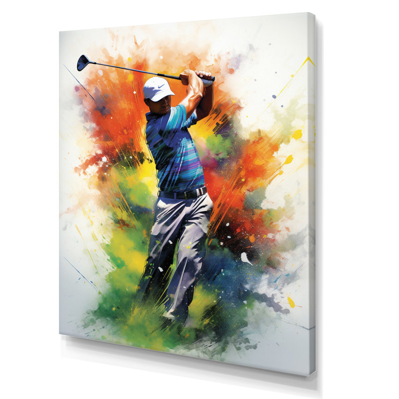 Konan Golf Dynamic Drives I - Art mural golf, Toile tendue, H 32 po x l 16 po x P 1 po